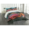 thumbnail image 1 of Ambesonne Cars Quilted Bedspread Set 3 Pcs, Red Hot Concept Car, Queen Size, Red Orange Blue, 1 of 3