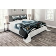thumbnail image 1 of Ambesonne Cars Quilted Bedspread Set 3 Pcs, Super Fast Vehicle Back, King Size, Bluegrey White and Black, 1 of 3