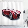 thumbnail image 1 of Ambesonne Cars Shower Curtain, Old Fashioned Vintage Artwork, 69"Wx70"L, Red, 1 of 5