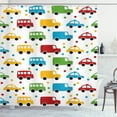 thumbnail image 1 of Ambesonne Cars Shower Curtain, Vivid Bus Taxi Automobiles, 69"Wx70"L, Multicolor, 1 of 3