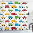 thumbnail image 1 of Ambesonne Cars Shower Curtain, Vivid Bus Taxi Automobiles, 69"Wx75"L, Multicolor, 1 of 3