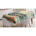 thumbnail image 1 of Ambesonne Cars Tablecloth Rectangular Table Cover, Retro Car Wash Poster, 60"x84", Pale Orange Turquoise, 1 of 3
