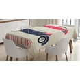 thumbnail image 1 of Ambesonne Cars Tablecloth Rectangular Table Cover, Retro Convertible, 60"x90", Dark Coral Night Blue, 1 of 3