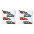 thumbnail image 1 of Ambesonne Cars Throw Pillow Cover 2 Pack, Formula Cars Technology, 20", Multicolor, 1 of 2