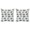 thumbnail image 1 of Ambesonne Cars Throw Pillow Cover 2 Pack, Hand Drawn Monster Truck, 20", Yellow Lavender Blue, 1 of 2