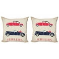 thumbnail image 1 of Ambesonne Cars Throw Pillow Cover 2 Pack, Retro Convertible, 16", Dark Coral Night Blue, 1 of 2