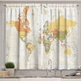 thumbnail image 1 of Ambesonne Cartography Kitchen Curtains, Political Countries Map, 55"x45", Multicolor Eggshell, 1 of 3