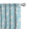 thumbnail image 1 of Ambesonne Cartoon Window Curtains, AMusing Cat with Yarn, Each 28" W x 84" L, Cream Blue, 1 of 4