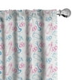 thumbnail image 1 of Ambesonne Cartoon Window Curtains, Art Milk Pattern Minimalist, Each 28" W x 63" L, White Pink and Blue, 1 of 5