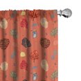 thumbnail image 1 of Ambesonne Cartoon Window Curtains, Bear with Umbrella Doodle, Each 28" W x 84" L, Burnt Sienna and Multicolor, 1 of 3