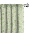 thumbnail image 1 of Ambesonne Cartoon Window Curtains, Cartoon Doodle Design, Each 28" W x 63" L, Pale Green, 1 of 5