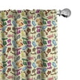 thumbnail image 1 of Ambesonne Cartoon Window Curtains, Colorful Motorcycles, Each 28" W x 95" L, Blue Yellow, 1 of 4