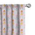 thumbnail image 1 of Ambesonne Cartoon Window Curtains, Dolls and Hearts in Shapes, Each 28" W x 95" L, Rose Multicolor, 1 of 4