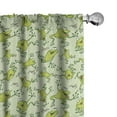 thumbnail image 1 of Ambesonne Cartoon Window Curtains, Frogs Dragonflies, Each 28" W x 63" L, Pale Green Apple Green, 1 of 4