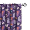 thumbnail image 1 of Ambesonne Cartoon 4-Panel Curtains, Funky Hearts and Creatures, 56"x95", Dark Purple Multicolor, 1 of 4