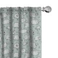thumbnail image 1 of Ambesonne Cartoon 4-Panel Curtains, Funny Flock of Sheep Doodle, 56"x63", Pale Grey Green, 1 of 4