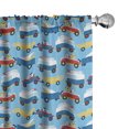 thumbnail image 1 of Ambesonne Cartoon Window Curtains, Puppies Driving to Beach, Each 28" W x 84" L, Sea Blue Earth Yellow, 1 of 4
