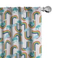 thumbnail image 1 of Ambesonne Cartoon 4-Panel Curtains, Rainbow and Clouds Pattern, 56"x63", Off White and Multicolor, 1 of 4