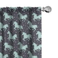 thumbnail image 1 of Ambesonne Cartoon Window Curtains, Unicorn Spot Stars, Each 28" W x 63" L, Dark Blue and Pink, 1 of 5