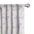 thumbnail image 1 of Ambesonne Cartoon Window Curtains, Unicorns Raindrops Clouds, Each 28" W x 95" L, Pale Mauve Pale Pink, 1 of 4