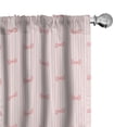 thumbnail image 1 of Ambesonne Cartoon Window Curtains, Vertical Stripes Bow Tie, Each 28" W x 84" L, Pale Pink Rose, 1 of 5