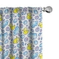 thumbnail image 1 of Ambesonne Cartoon Window Curtains, Watercolor Bubbles Ducks, Each 28" W x 63" L, Yellow Lilac and Blue, 1 of 4