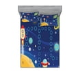 thumbnail image 1 of Ambesonne Cartoon Activity Fitted Sheet & Pillow Sham Set, Racing in Cosmos, Queen, Multicolor, 1 of 2