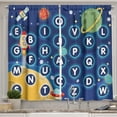 thumbnail image 1 of Ambesonne Cartoon Activity Kitchen Curtains, Space Letters, 55"x39", Multicolor, 1 of 2