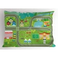 thumbnail image 1 of Ambesonne Cartoon Activity Pillow Sham, Train Tracks, 26" X 20", Multicolor, 1 of 2