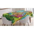 thumbnail image 1 of Ambesonne Cartoon Activity Tablecloth Rectangular Table Cover, Day in Zoo, 60"x90", Multicolor, 1 of 4