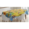 thumbnail image 1 of Ambesonne Cartoon Activity Tablecloth Rectangular Table Cover, Pirate Treasure, 52"x70", Multicolor, 1 of 4