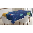 thumbnail image 1 of Ambesonne Cartoon Activity Tablecloth Rectangular Table Cover, Racing in Cosmos, 52"x70", Multicolor, 1 of 4