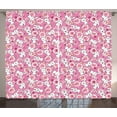 thumbnail image 1 of Ambesonne Cartoon Animal Curtains 2 Panel Set, 90s Bunny Pattern, 108" x 63", White Peach Pink, 1 of 3