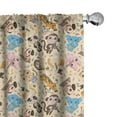 thumbnail image 1 of Ambesonne Cartoon Animal Curtains, Musician Mascots, Pair of 28"x95", Multicolor, 1 of 5