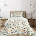 thumbnail image 1 of Ambesonne Cartoon Animal Quilted Bedspread Set 2 Pcs, Grunge African, Twin Size, Multicolor, 1 of 5
