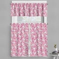 thumbnail image 1 of Ambesonne Cartoon Animal Valance & Curtain, Doodle Kawaii, 55"x30", Pink Peach White, 1 of 6