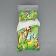 thumbnail image 1 of Ambesonne Cartoon Bedding Set 3 Pcs, 2 Monkeys and Bananas, Twin, Multicolor, 1 of 2