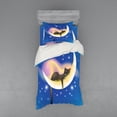 thumbnail image 1 of Ambesonne Cartoon Bedding Set 3 Pcs, Cat, Twin, Yellow Blue, 1 of 3