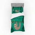 thumbnail image 1 of Ambesonne Cartoon Bedding Set 3 Pcs, Do Not Hurry Be Happy Text, Twin, Multicolor, 1 of 2