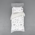 thumbnail image 1 of Ambesonne Cartoon Bedding Set 3 Pcs, Doodle Solar System Space, Twin XL, White Black, 1 of 2