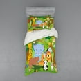 thumbnail image 1 of Ambesonne Cartoon Bedding Set 3 Pcs, Funny Wildlife Mammals, Twin, Multicolor, 1 of 2
