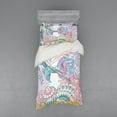thumbnail image 1 of Ambesonne Cartoon Bedding Set 3 Pcs, Greek Myth Seashell, Twin, Pink Blue, 1 of 3