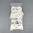 thumbnail image 1 of Ambesonne Cartoon Bedding Set 3 Pcs, Happy Sun Heart, Twin XL, Multicolor, 1 of 2