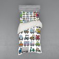 thumbnail image 1 of Ambesonne Cartoon Bedding Set 3 Pcs, Land Transportation Theme, Twin XL, Multicolor, 1 of 3