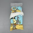 thumbnail image 1 of Ambesonne Cartoon Bedding Set 3 Pcs, Mexican Man on a Donkey, Twin XL, Multicolor, 1 of 3