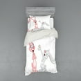 thumbnail image 1 of Ambesonne Cartoon Bedding Set 3 Pcs, Rabbits Wedding, Twin, Pale Pink and Grey, 1 of 3