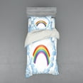 thumbnail image 1 of Ambesonne Cartoon Bedding Set 3 Pcs, Rainbow Fluffy Clouds, Twin, Pale Blue Yellow, 1 of 2