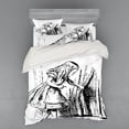 thumbnail image 1 of Ambesonne Cartoon Bedding Set 4 Pcs, Adventure, Queen, Black White, 1 of 3