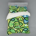 thumbnail image 1 of Ambesonne Cartoon Bedding Set 4 Pcs, Aerial Coastal Suburbs, Queen, Multicolor, 1 of 2