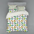 thumbnail image 1 of Ambesonne Cartoon Bedding Set 4 Pcs, Bat Frog Lion Zebra Dino, Queen, Multicolor, 1 of 2